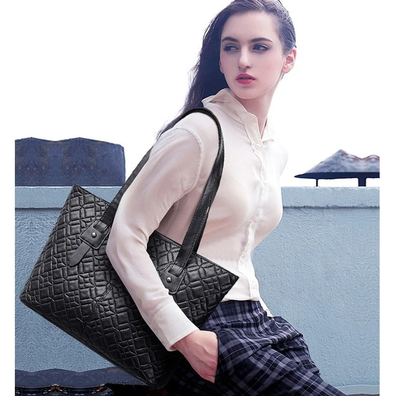 

OTHERCHIC 2019 Spring Large Capacity Lattice Pattern Shoulder Bag Women Bags Designer Handbag Women Handbag Purse Big 9N01-05