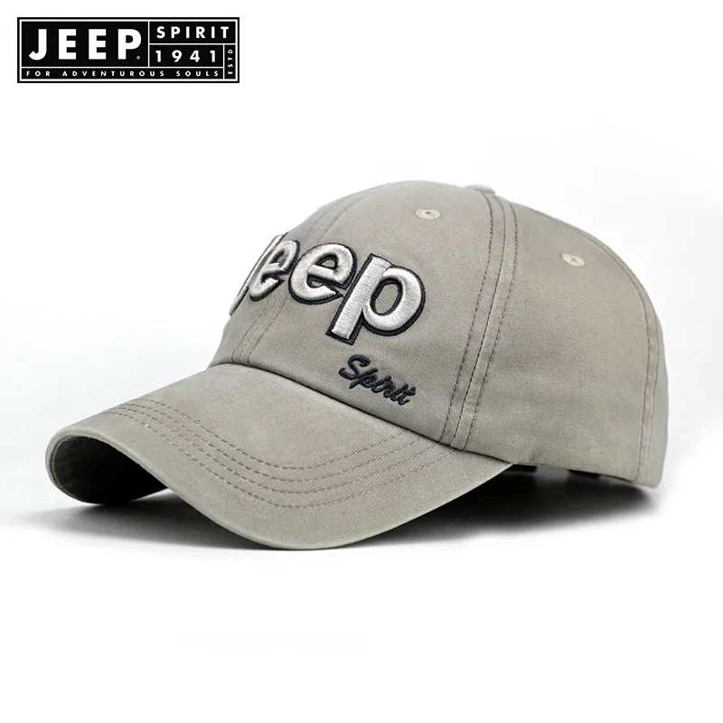 Бренд JEEP SPIRIT, бейсбольная кепка для мужчин, повседневная, унисекс, Кепка с вышитыми буквами, регулируемая хлопковая кепка для папы, для улицы, gorras para hombre - Цвет: Хаки