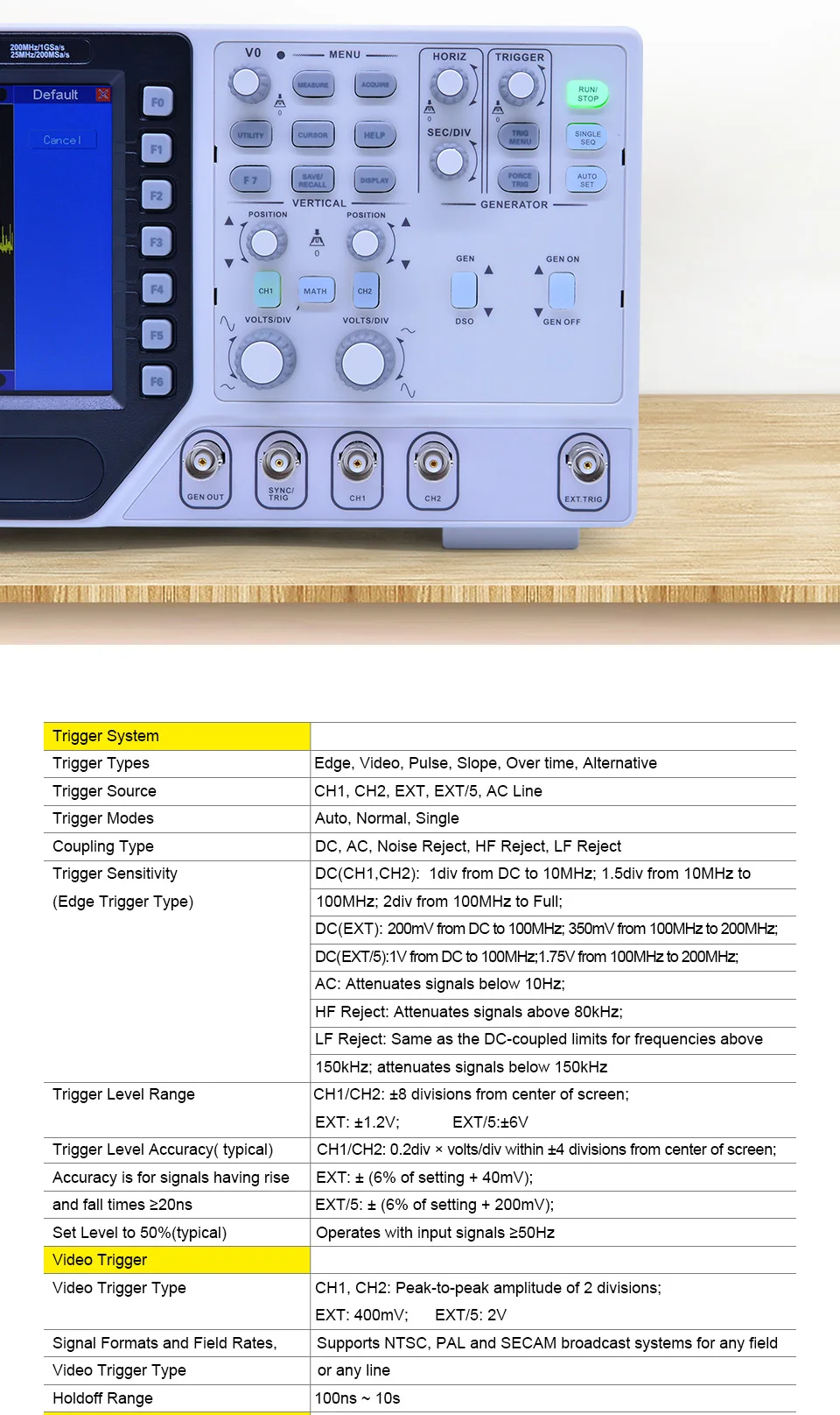 Hantek 2CH цифровой осциллограф 70-200 МГц произвольный/функциональный генератор сигналов синхронизация сигнала 1GS/s DSO4000C
