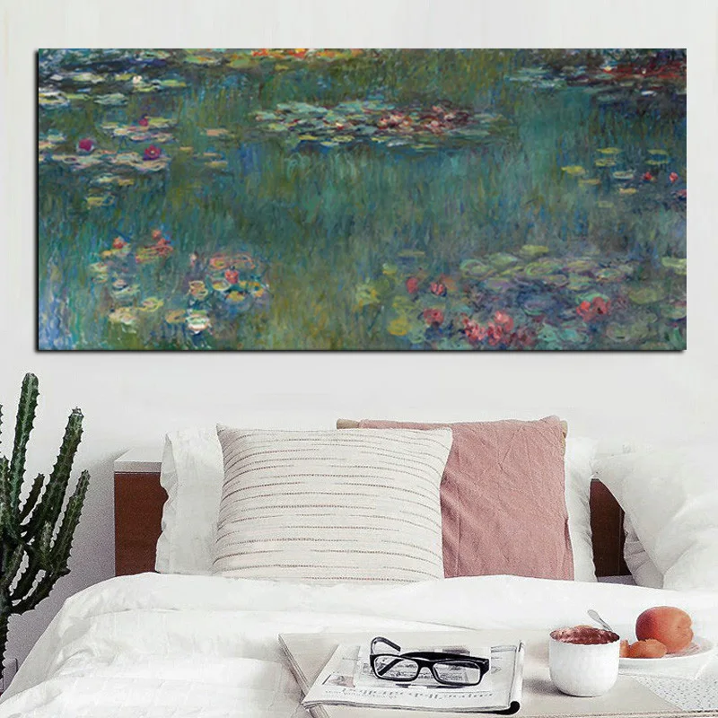 

Hot Sale HD Print Monet Oil Painting Lotus Landscape Painting on Canvas Impressionist Wall Art Picture Poster Home Cuadros Decor