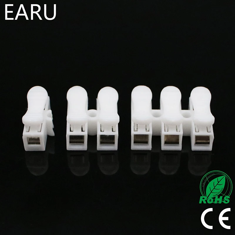

10pcs/lot 2P 3P CH-2 CH-3 G7 Spring Wire Quick Connector Splice No Welding Screws Cable Clamp Terminal 2 3 Way Fit Led Strip