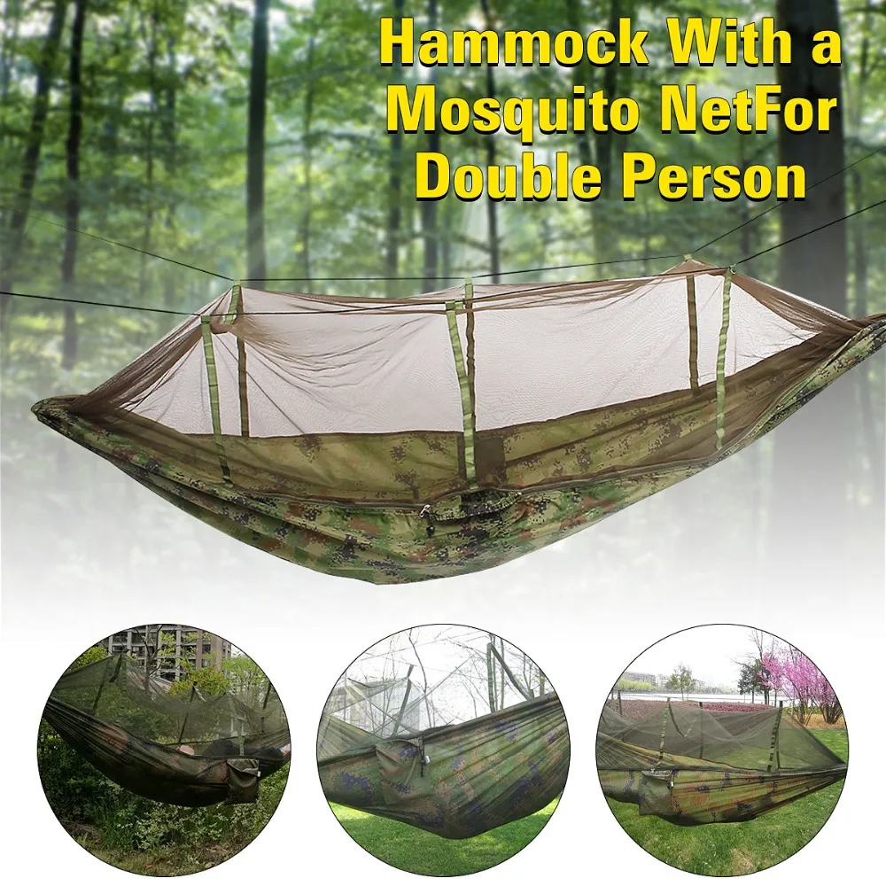 

SGODDE Hammock Single-person Folded Into The Pouch Mosquito Net Hammock Hanging Bed For Travel Kits Camping Hiking Hot Sale