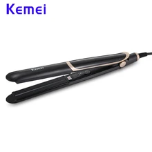 Kemei Dropshiping Hair Infrared Straightener Ceramic Thermostatic Coating Styling Tool Hair Straightner Curling Iron EU Plug kemei 1089 touch control ceramic coating straightening iron