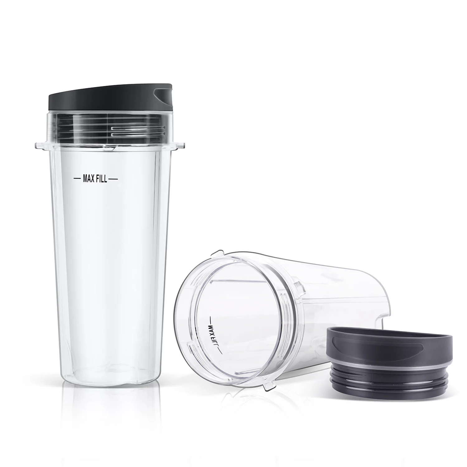

2PCS 16OZ Cups 2PCS Lids Replacement Part Accessories for Nutri Ninja BL770 BL780 BL660 Blender Juicer