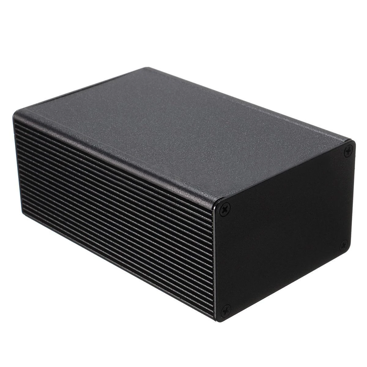 New 100x66x43mm Aluminum Electronic Box Black PCB Instrument Meter Enclosure Case DIY Electronic Project Case with 8 Screws