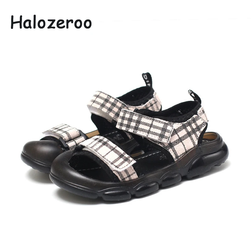

Summer 2019 Kids Beach Sandals Baby Boys Genuine Leather Casual Sandals Children Closed Toe Sandals Toddler Girls Brand Shoes