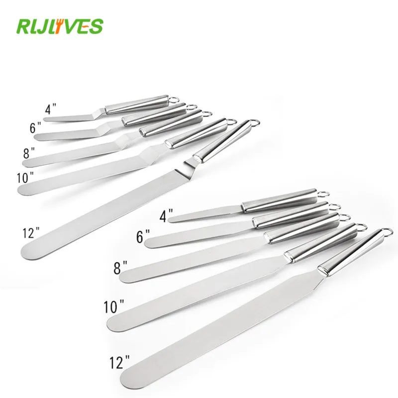 

1Pc 6/8/10 Inches Stainless Steel Butter Cake Cream Spatula for Cake Smoother Fondant Baking Pastry Cake Decorating Tool