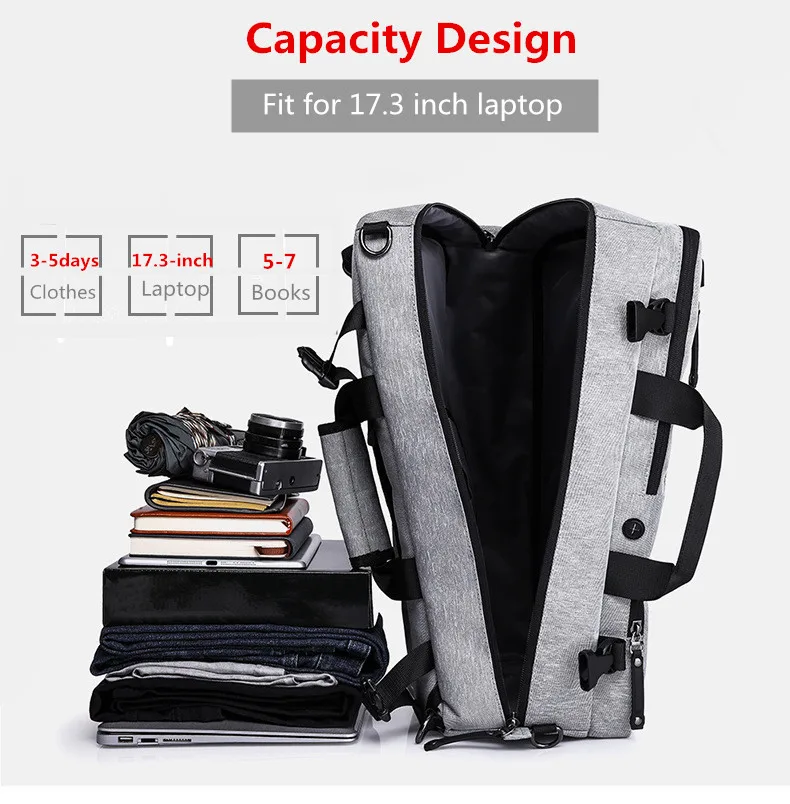 Деловой рюкзак для мужчин, сумки на плечо для ноутбука, Противоугонный дизайн большой вместительности, дорожная сумка для багажа, школьная мужская серая сумка