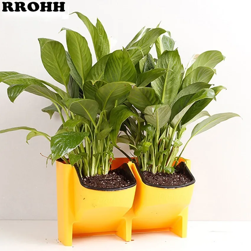 

4 color Stackable Wall Hanging Planter Flower Pot Garden Flower Pots Wall Vertical Succulents Plant Pot Bonsai Green Home Decor