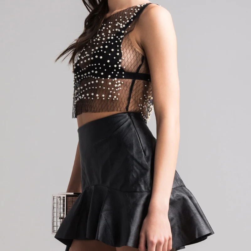 NOT THE MADONNA PEARL MESH CROP TOP (1)