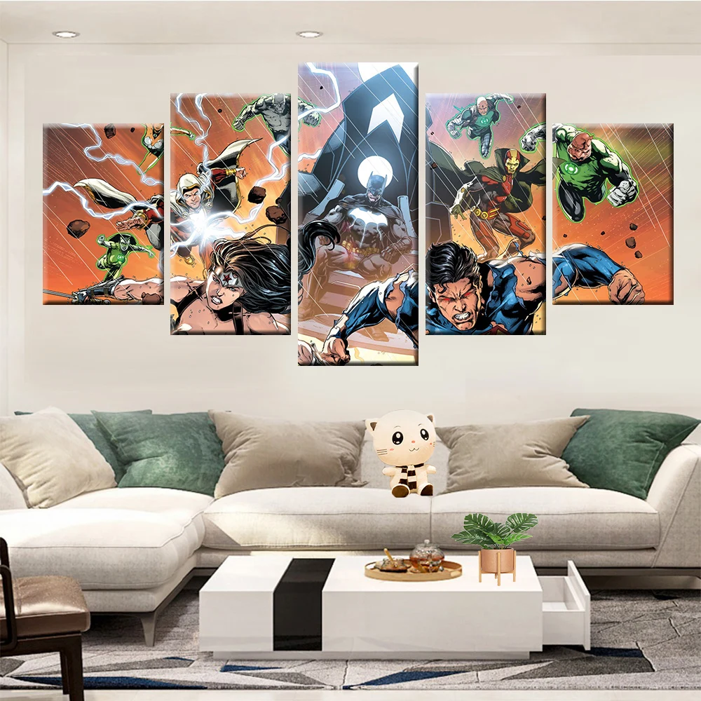 

Canvas Print Wonder Woman Living Room Decoration Mural Module Art Painting Picture Artwork 5 Pieces HD Modern