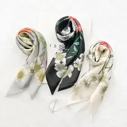 Strathspey Новинка 2018 года Шелковый шарф дизайн Элитный бренд квадратный печати шарфы для женщин Женщины шифон хиджаб 70 см *