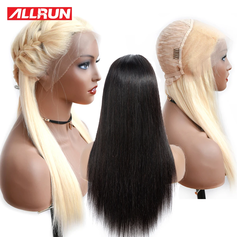 

Allrun 613 Lace Front Human Hair Wigs Blonde Brazilian Straight Hair Remy 13*4 Natural/613 Blonde Lace Front Wig for Black Women