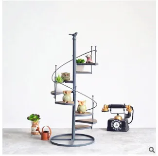 

Flower shelf Staircase Flower Frame Landing Type Rotating Multi-Ladder Bird Flower Frame Balcony Living Room Flower Pot Frame