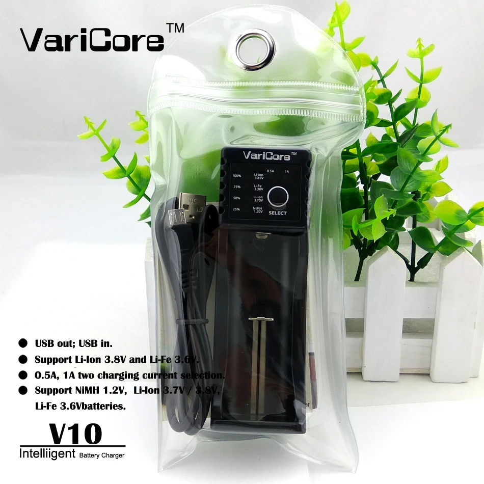 VariCore V-10 ЖК-дисплей Зарядное устройство для 3,7 в 18650 26650 16340 18500 цилиндрические литиевые аккумуляторы 1,2 V AA AAA NiMH батарейка Зарядное устройство