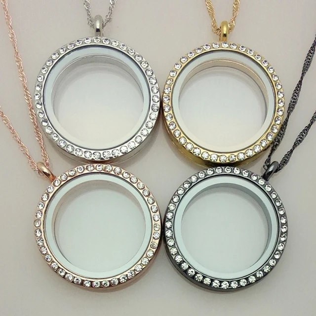 10pcs/lot free chain 30mm mix color memory living glass floating