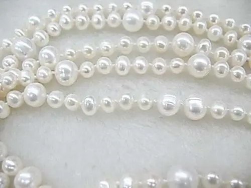 

ddh001894 white freshwater pearl baroque beads 60" loop necklace