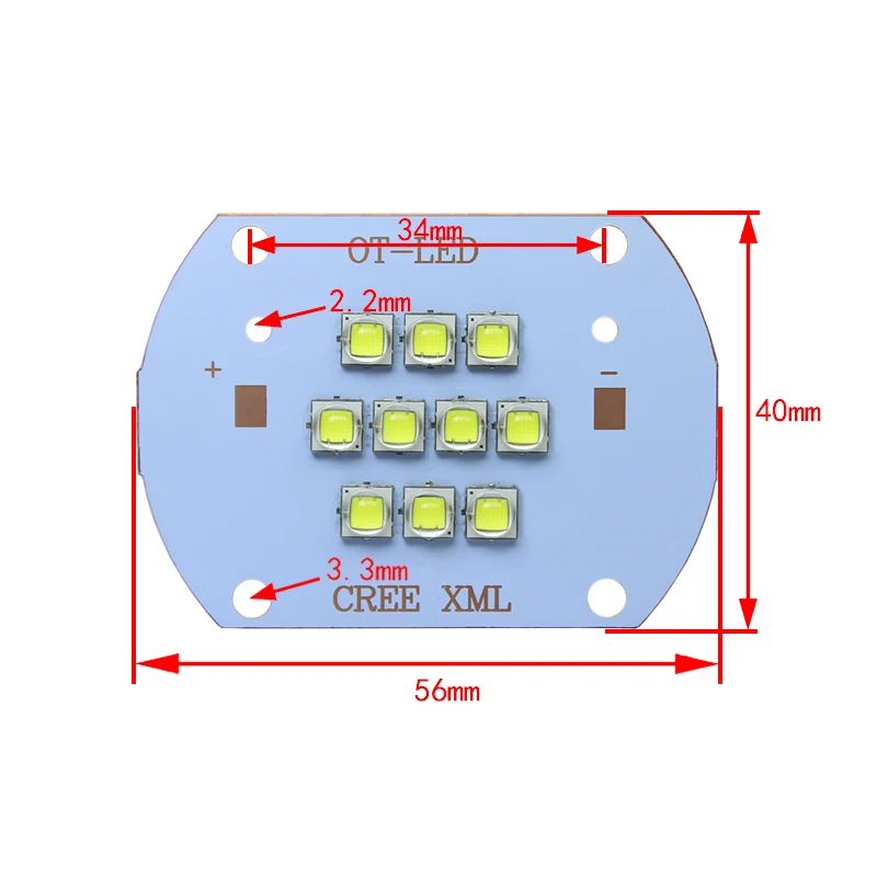 Высокая мощность светодиодный чип CREE XLamp XM-L XML2 50 Вт 100 Вт 5050 SMD теплый холодный белый красный зеленый озеро синий розовый светильник лампа-бусина COB лампа