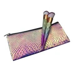 Модная косметика случае лазерный рыбьей чешуи блеск Органайзер кисточек для макияжа сумка Make Up Brush мешок