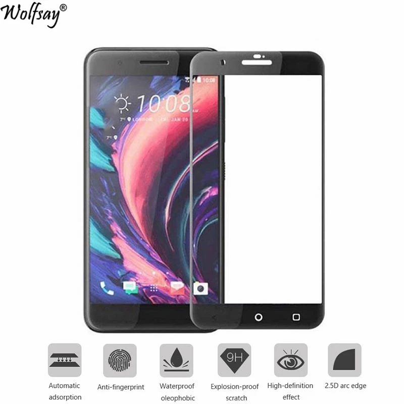 Закаленное стекло Wolfsay для HTC One X10 2 шт. Защита экрана Защитная пленка с защитой от