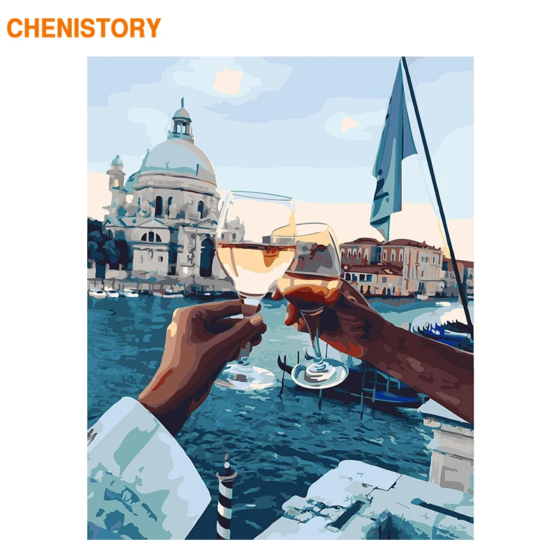 

CHENISTORY Frame Romantic Landscapr Diy Painting By Numbers Modern Wall Art Picture By Numbers Kit For Living Room Home Decors