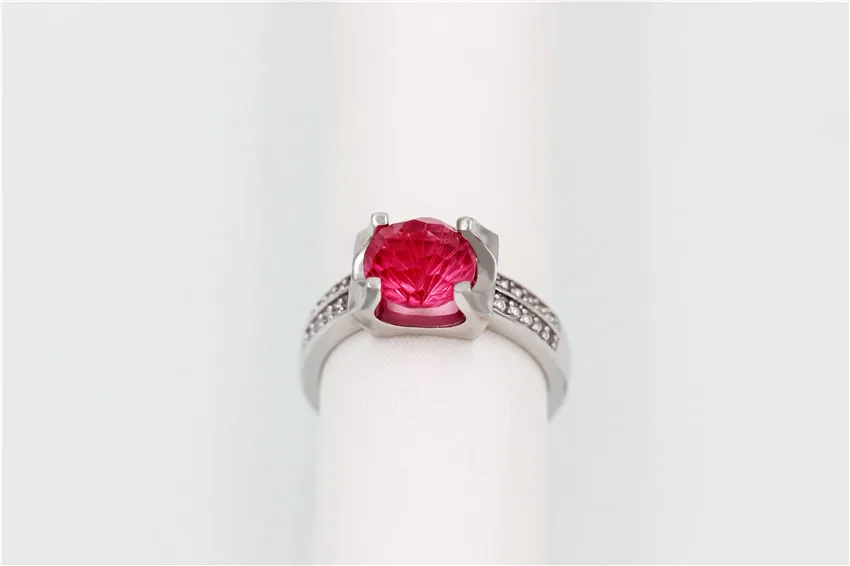 Uloveido 2017 тестирование Серебро 925 розовый топаз циркон ювелирных камней свадебные кольца для Для женщин из натуральных камней Box 40% FJ001