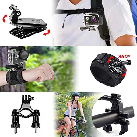Комплект аксессуаров для спортивной экшн-камеры AKASO 14 в 1 для AKASO EK7000 Pro/Brave 4/V50 Pro/для любых других видов спорта на открытом воздухе