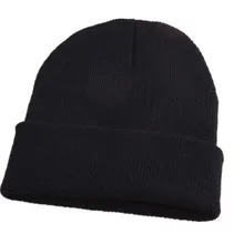 Hot Selling Unisex Women Men Winter Hat Snap Back Muts Knit Hip Hop Beanie Warm Cap Bonnet Femme Solid Color Free Shipping F1