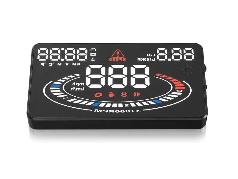 

5'5 Car HUD Head Up Display Speed, RPM, Water Temp, Fuel Consumption Speed, Throttle Angle, OBD2, OBDII Interface