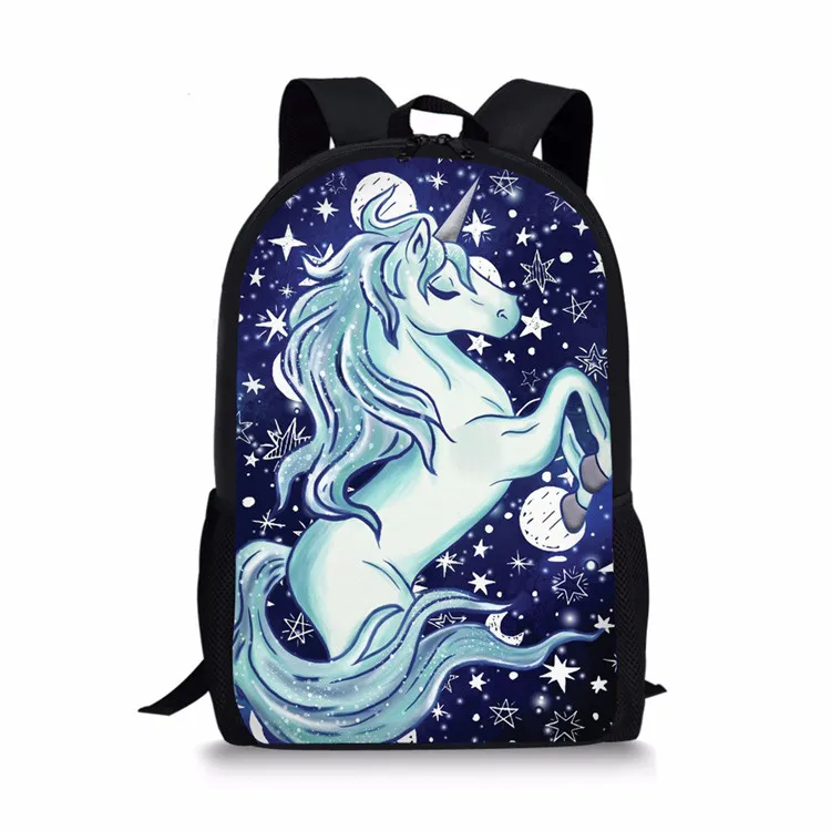 FORUDESIGNS Cartoon Horse School Backpack Set for Teenage Girls Boys Student Kids Orthopedics Bagpack Children Satchel Enfant - Цвет: Z3814C