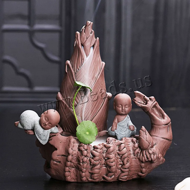 Backflow Incense Burner Home Decor Porcelain Incense Holder Little Monk Ceramic Waterfall Incense Censer Use In Home Teahouse