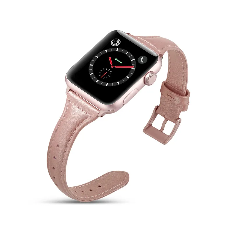 Розовый ремешок для iWatch 4 Band 42 мм 44 мм, VIOTOO женский тонкий спортивный браслет из натуральной кожи для Apple Watch