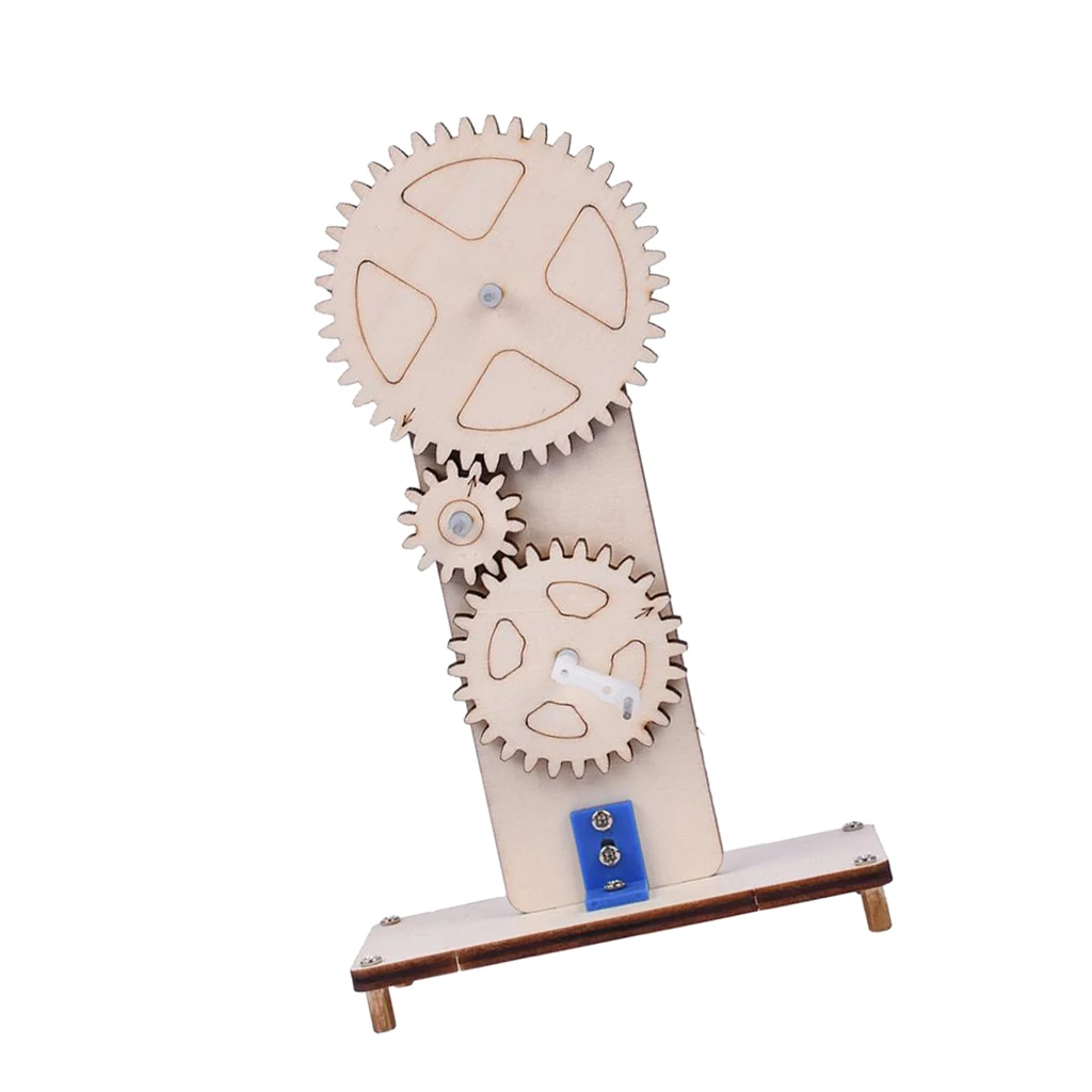 DIY 3D  Assembly Wooden Puzzle Mechanical Gear Drive Model Toys Building Kit Toys Gift for Children