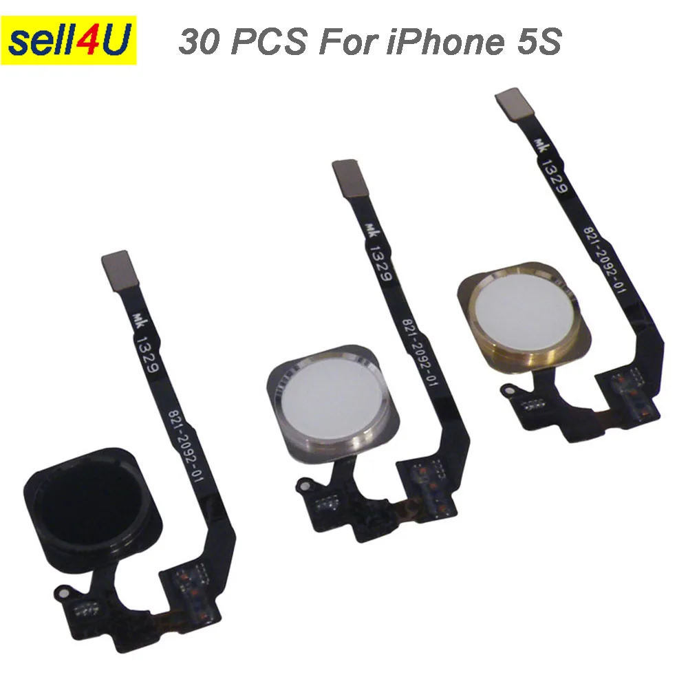 

30Pcs Home Button Flex Cable for iPhone 5S replacement , Home key with Flex Ribbon complete for iphone 5S
