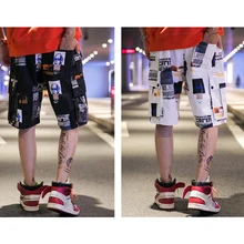 Мужские повседневные уличные модные шорты летние шорты Карго для подростков и мальчиков Стильные шорты с принтом в стиле хип-хоп