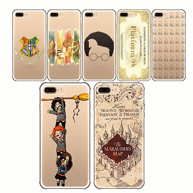 

Phone Cases Harry Potter Pattern Transparent silicone rubber PC Phone Back Cover Capinha for Iphone XR 5S SE 6 7 8 Plus X XS MAX