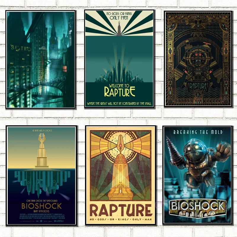 

MX021 Hot Video Game BioShock Rapture Tourism Infinite Custom Picture A4 A3 A2 Poster Art Silk Canvas Home Room Wall Print Decor