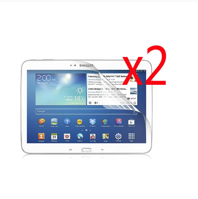 2x пленка + 2x чистая ткань, розничная посылка прозрачная ЖК-экран протектор пленки для Samsung Galaxy Tab 3 TAB3 10,1 P5200 P5210 P5220