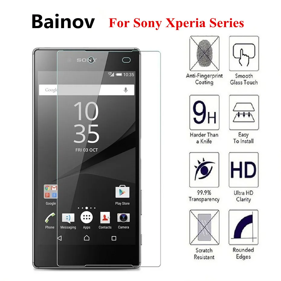 9H Ultra-thin protective glass for Sony Xperia Z M2 M4 M5 Z1 Z3 Z5 Compact screen protector tempered on C3 C4 C5 T3 | Мобильные