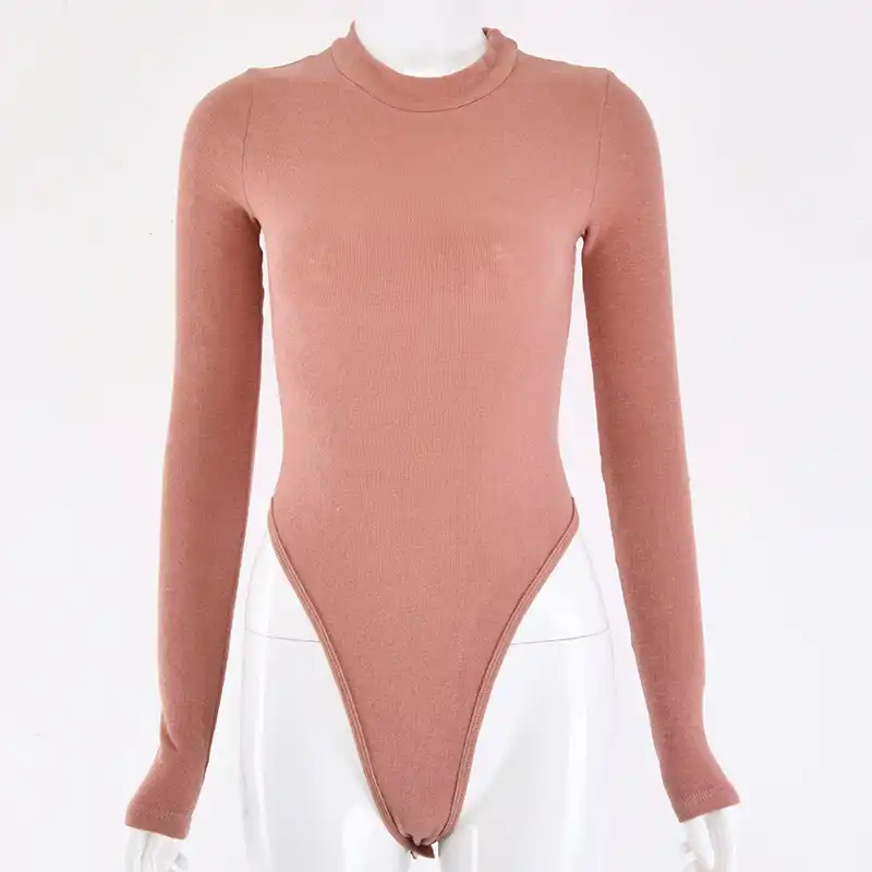 Лидер продаж ребристые трикотажные боди для женщин Сексуальная Bodycon Тощий