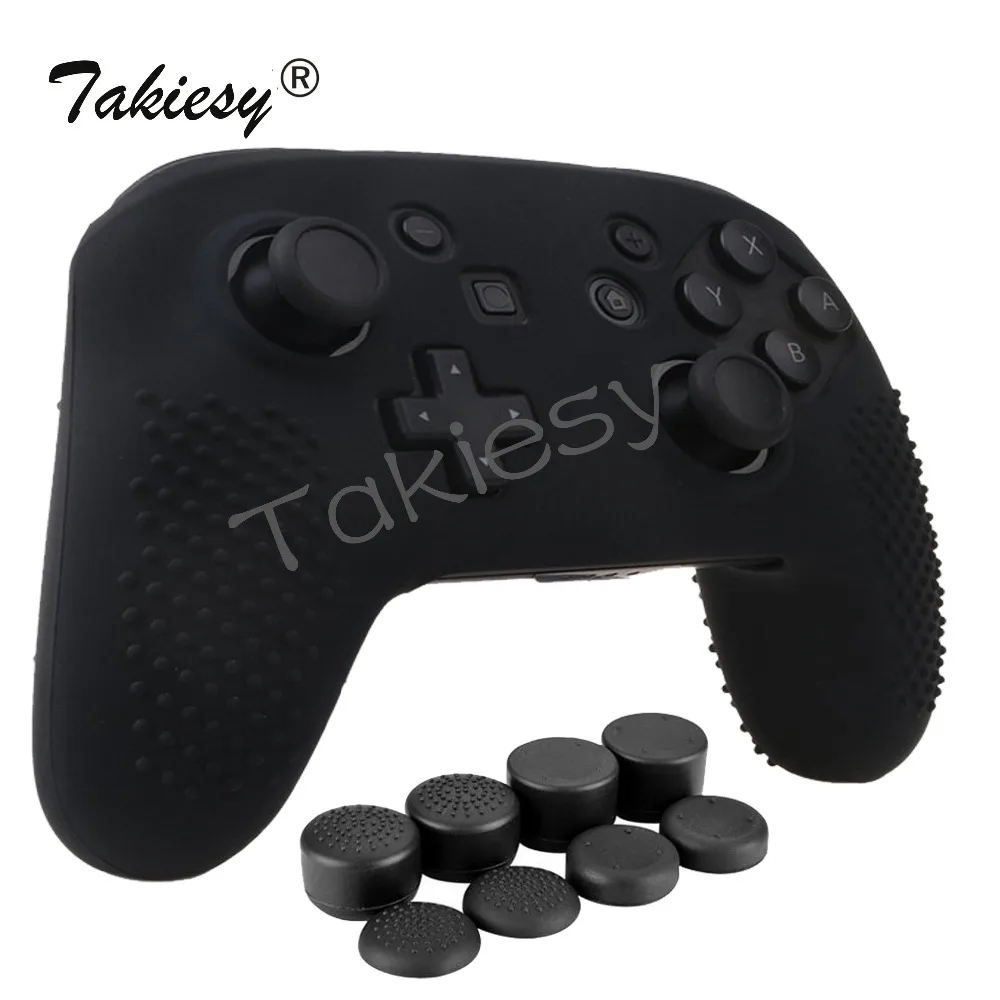 

9 in 1 Silicon Case for Nintendo Switch Pro Anti-Slip Soft Controller Skin for Nintend Switch NS NX Pro with 8PCS Thumb Caps