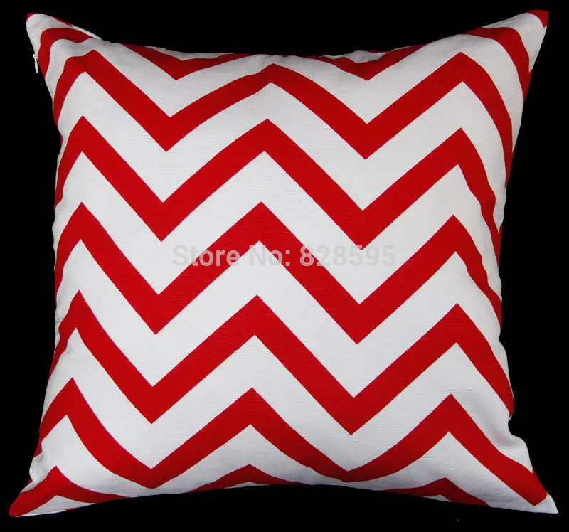 

EA326 - 16 x 16" INCH = 40 x 40cm Red Stripe cotton canvas Printed A Grade Cotton Canvas Cushion Cover Pillow Case