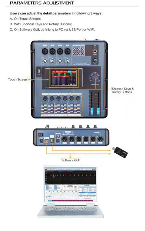 Professional audio DJ системы цифровой микшер консоли экран touchable Применить для групп