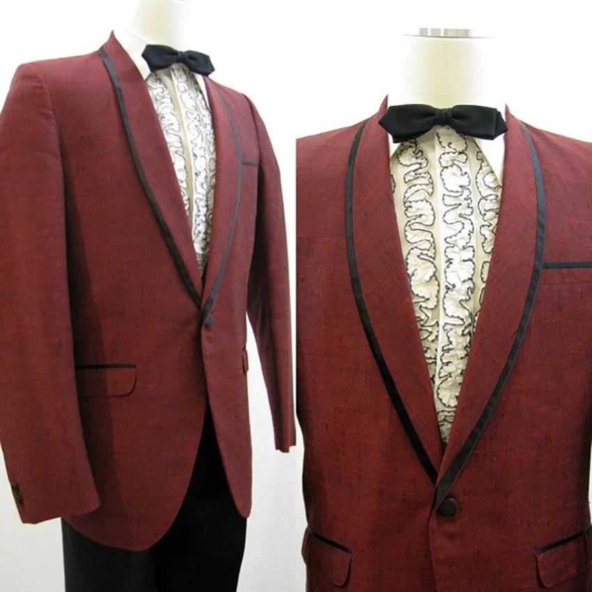 Custom Made to Measure men's BESPOKE suit,wine red jacket + black