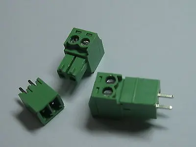 12 pcs Screw Terminal Block Connector 3.5mm 2 pin/way Green Pluggable Type | Обустройство дома