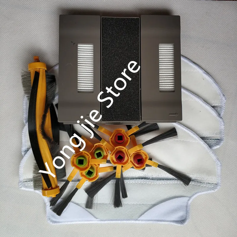 3*cloth +3* filter +1* Brush Main Agitator Brush +6* Side brush Replacement for Ecovacs Deebot Deeboo DT83 DT85 DM81