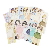 12 упак./лот милые девушки с вьющимися волосами бумажная Закладка с тарелкой винтажная бумага Bookmarks для книг