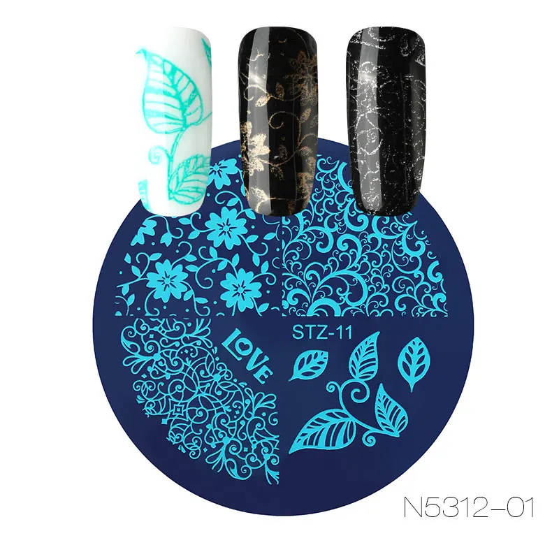 ROSALIND дизайн ногтей штамп штамповочная пластина из нержавеющей стали шаблон для ногтей 20 видов стилей на выбор маникюрный трафарет Инструменты штамповка - Цвет: N5312-01