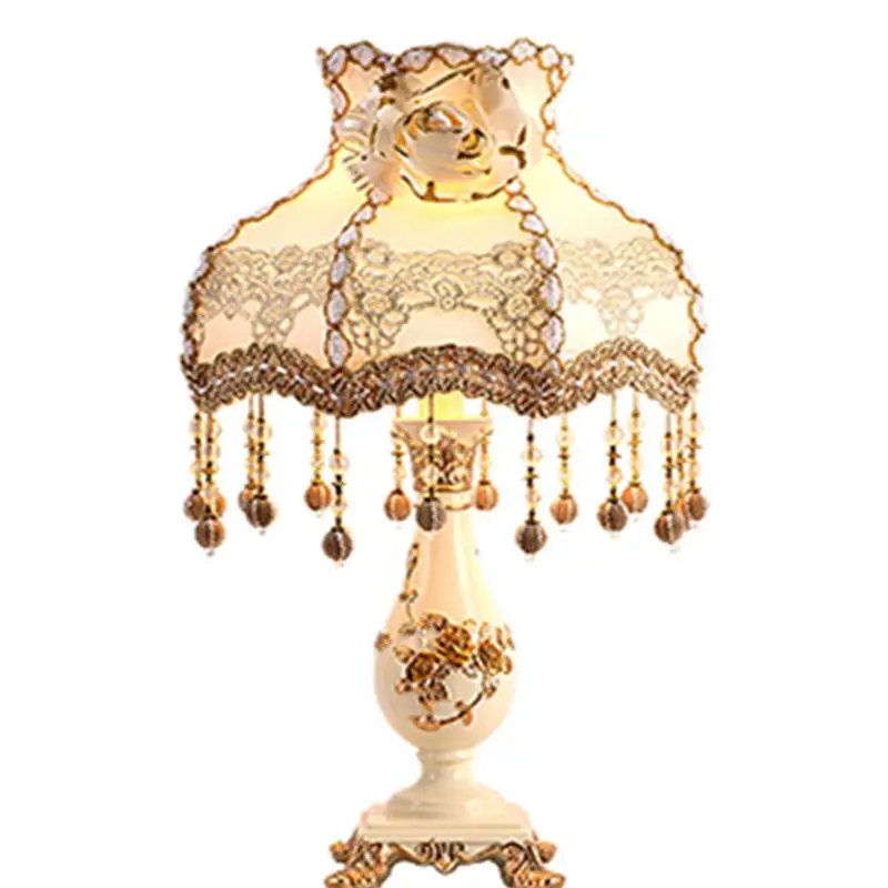 European style lamp bedroom bedside lamp creative red Table Lamps room