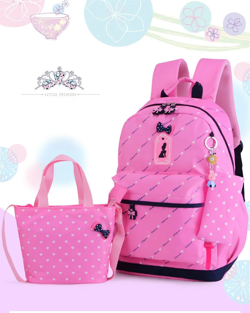 3 шт./компл. рюкзак для девочек, школьные сумки с принтом звезды, Симпатичные Рюкзаки с медведем для подростков, Женский туристический рюкзак, рюкзаки Mochila